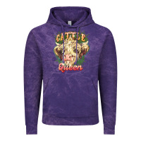 Cloud Purple cattle queen Vintage Hoodie - NancyCooperArtShop