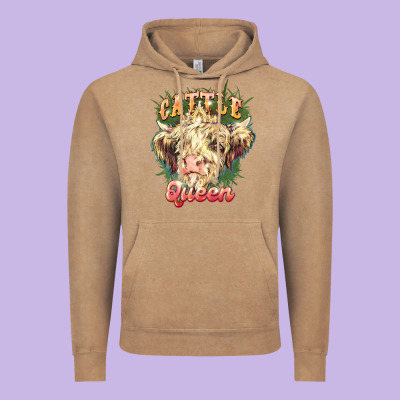 Cattle Queen Vintage Hoodie Designed By Nancycooperartshop