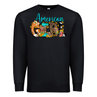 Black American Girl, western Cowhide Premium Sweatshirt - CowCowDesign