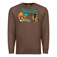 Chestnut American Girl, western Cowhide Premium Sweatshirt - CowCowDesign