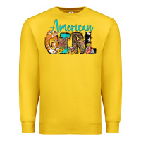 Lemon American Girl, western Cowhide Premium Sweatshirt - CowCowDesign