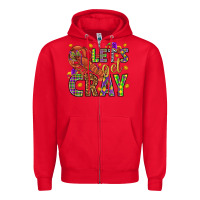 Red Let's get cray Zipper Hoodie - HowdyJamesFarm