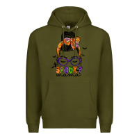 Army Green spooky mama Premium Hoodie - JahusDesignShop