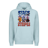 Blue Mist Stars and stripes gnomes 4th of july Premium Hoodie - CowGirlArtShop