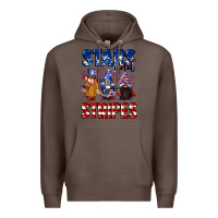 Coffee Stars and stripes gnomes 4th of july Premium Hoodie - CowGirlArtShop
