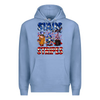 Colony Blue Stars and stripes gnomes 4th of july Premium Hoodie - CowGirlArtShop