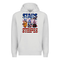 Dove Grey Stars and stripes gnomes 4th of july Premium Hoodie - CowGirlArtShop