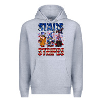 Heather Grey Stars and stripes gnomes 4th of july Premium Hoodie - CowGirlArtShop