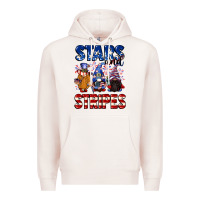Pale Pink Stars and stripes gnomes 4th of july Premium Hoodie - CowGirlArtShop