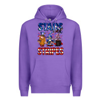 Purple Stars and stripes gnomes 4th of july Premium Hoodie - CowGirlArtShop