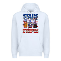 White Stars and stripes gnomes 4th of july Premium Hoodie - CowGirlArtShop