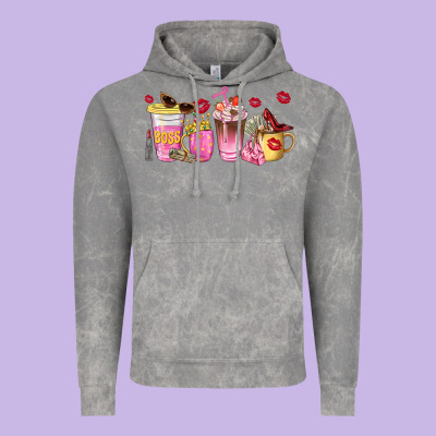 Boss Lady Coffee Cups Vintage Hoodie Designed By Nancycooperartshop
