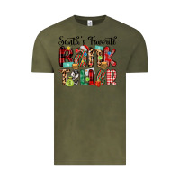 Vintage Olive santa s favorite bank teller Vintage Tee - MaliasSmallBusiness