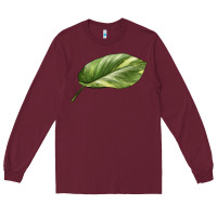 Burgundy Golden Pothos Leaf Long Sleeve Tee - LillyAllenDesigns