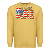Antique Gold All American Girl Bandana Premium Sweatshirt - CowCowDesign