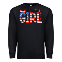 Black All American Girl Bandana Premium Sweatshirt - CowCowDesign
