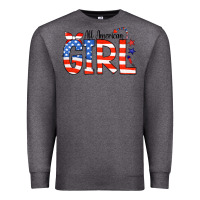 Charcoal Heather All American Girl Bandana Premium Sweatshirt - CowCowDesign