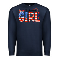 Navy All American Girl Bandana Premium Sweatshirt - CowCowDesign