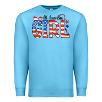 Ocean Blue All American Girl Bandana Premium Sweatshirt - CowCowDesign