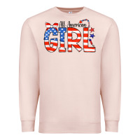 Pale Pink All American Girl Bandana Premium Sweatshirt - CowCowDesign