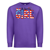 Purple All American Girl Bandana Premium Sweatshirt - CowCowDesign