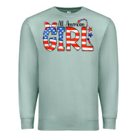 Seafoam All American Girl Bandana Premium Sweatshirt - CowCowDesign