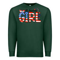 Sports Green All American Girl Bandana Premium Sweatshirt - CowCowDesign