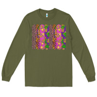 Army Green mardi gras brushstrokes Long Sleeve Tee - RanaPortraitStore