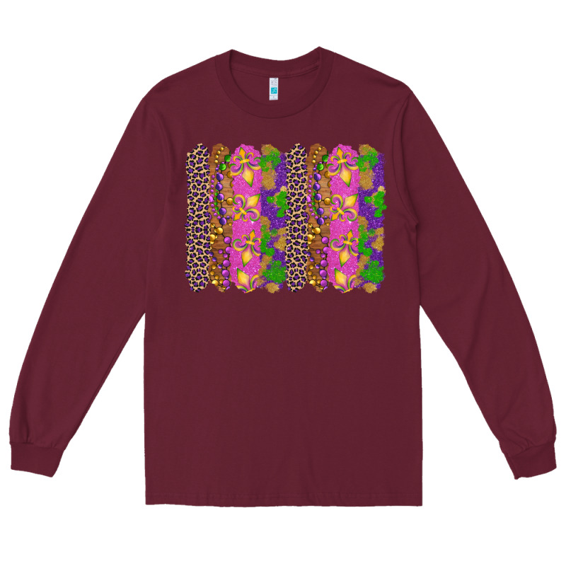 Mardi Gras Brushstrokes Long Sleeve Tee by RanaPortraitStore | Teevron