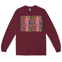 Burgundy mardi gras brushstrokes Long Sleeve Tee - RanaPortraitStore