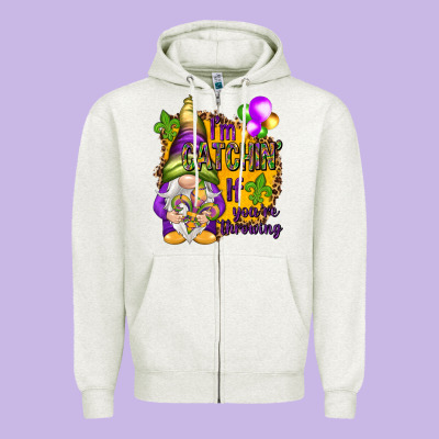 I'm Catching If You're Throwing Zipper Hoodie Designed By Howdyjamesfarm