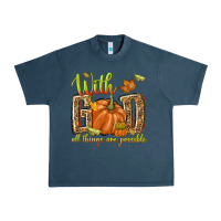 Midnight Navy with god all things are possible Urban Heavy Tee - NancyCooperArtShop