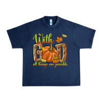 Navy with god all things are possible Urban Heavy Tee - NancyCooperArtShop
