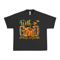 Pigment Black with god all things are possible Urban Heavy Tee - NancyCooperArtShop