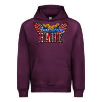 Mauve Wine American Babe With Sunflowers Urban Hoodie - LillyAllenDesigns