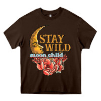 Chocolate Brown stay wild moon child Heavy Core Tee - JahusDesignShop