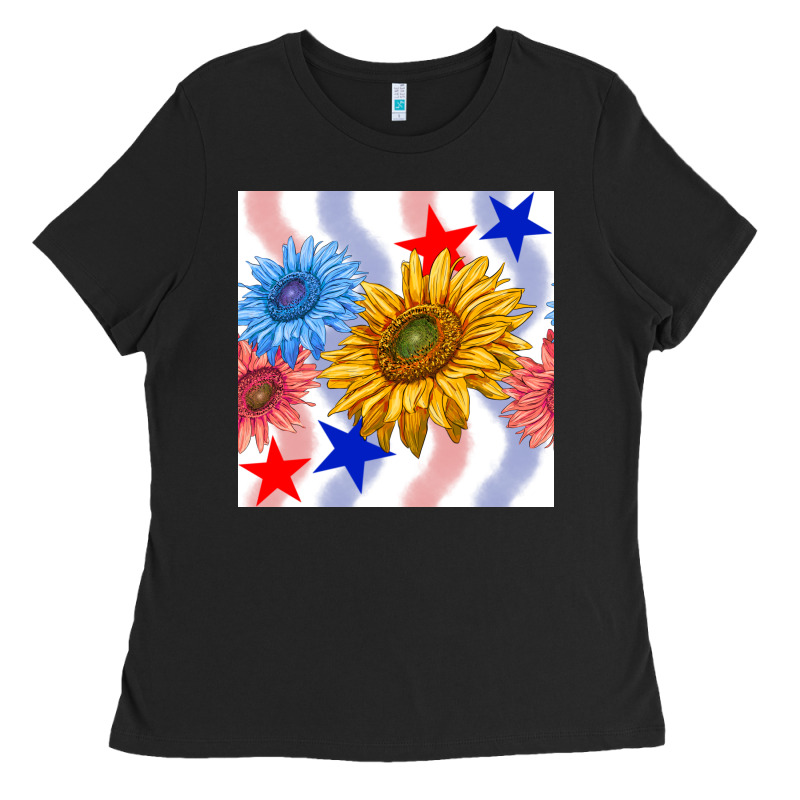 Patriotic Sunflowers Ladies Tee by BundleAndBundleShop | Teevron