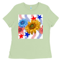 Matcha patriotic sunflowers Ladies Tee - BundleAndBundleShop