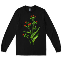 Black Tassel Flower Illustrations Long Sleeve Tee - LillyAllenDesigns