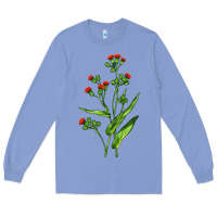 Colony Blue Tassel Flower Illustrations Long Sleeve Tee - LillyAllenDesigns