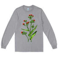 Heather Grey Tassel Flower Illustrations Long Sleeve Tee - LillyAllenDesigns