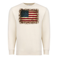 Sandshell America Flag and Leopard Premium Sweatshirt - CowCowDesign