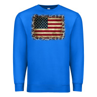 True Royal America Flag and Leopard Premium Sweatshirt - CowCowDesign
