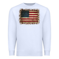 White America Flag and Leopard Premium Sweatshirt - CowCowDesign