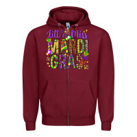 Burgundy Little miss Mardi Gras Zipper Hoodie - HowdyJamesFarm