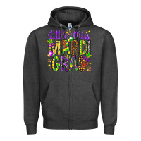 Charcoal Heather Little miss Mardi Gras Zipper Hoodie - HowdyJamesFarm