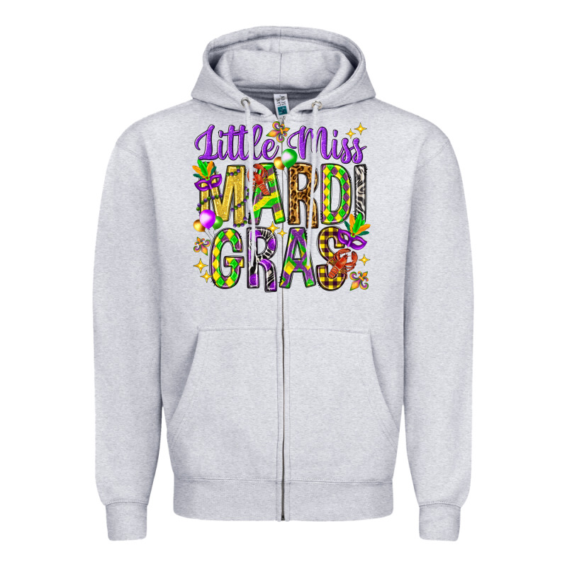 Little Miss Mardi Gras Zipper Hoodie by HowdyJamesFarm | Teevron