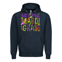 Navy Little miss Mardi Gras Zipper Hoodie - HowdyJamesFarm