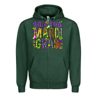 Sports Green Little miss Mardi Gras Zipper Hoodie - HowdyJamesFarm