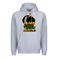 Heather Grey Black magic girl Premium Hoodie - HowdyJamesFarm